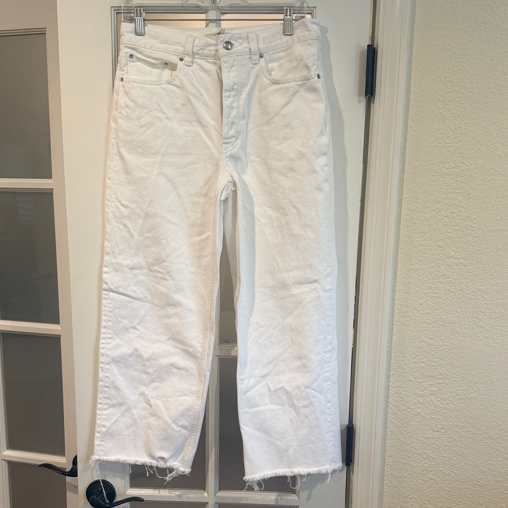 Madewell crop white jeans
